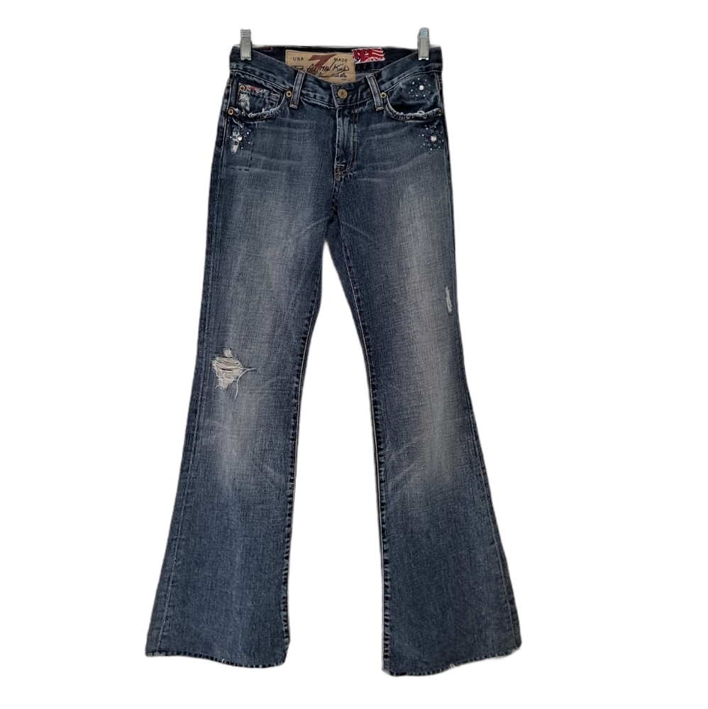 RARE!•7FAM• flare the great China wall jeans•